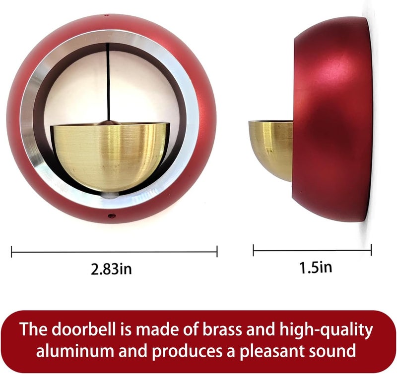 Cizenal Shopkeepers Bell for Door Opening, Door Chime for Business When Entering, Easy to Install Magnetic Doorbell, Unique Business Decorations and Entrance Hanging Decorations- Creative Gift (Red) - Image 3